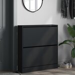 vidaXL Armoire à chaussures noir 80x21x87 5 cm bois d'ingénierie
