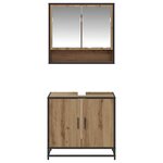 vidaXL Ensemble de mobilier de salle de bain 2 Pièces Chêne artisanal