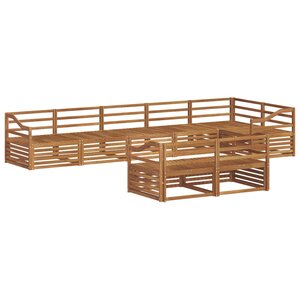 vidaXL Ensemble de canapés d'extérieur 8 Pièces Naturel