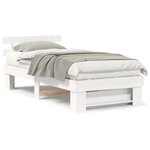 vidaXL Cadre de lit Blanc 75 x 190 cm Bois massif en pin