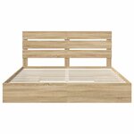 vidaXL Lit de Rangement Chêne Sonoma 180 x 200 cm Bois d'ingénierie
