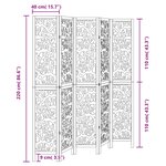 vidaXL Cloison de séparation 5 panneaux noir bois de paulownia massif