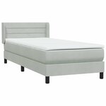 vidaXL Sommier à lattes de lit et matelas gris clair 80x220 cm velours