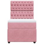vidaXL Sommier à lattes de lit avec matelas Rose 90x200 cm Velours