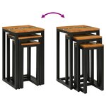 vidaXL Table Gigogne 3 pc Marron Bois de teck massif