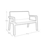 Salon de jardin en plastique injecté ALLIBERT 4 personnes EMILY Graphite