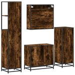 vidaXL Ensemble meubles salle de bain 4 Pièces chêne fumé bois ingénierie