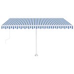 vidaXL Auvent automatique sur pied 450x300 cm Bleu/Blanc