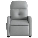 vidaXL Fauteuil de massage inclinable électrique gris clair tissu