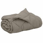 vidaXL Duvet complet toute l'année Gris clair 220 x 200 cm Microfibre