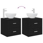 vidaXL Vanité de lavabo mural Chêne noir 49 5 x 41 x 64 5 cm