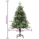 vidaXL Sapin de Noël pré-éclairé et pommes de pin vert 120cm PVC et PE