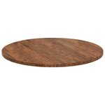 vidaXL Plateau de table Autre Marron foncé Ø 90 x 2.5 cm Chêne massif