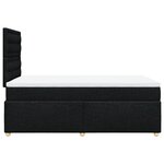 vidaXL Sommier à lattes de lit avec matelas noir 120x190 cm tissu