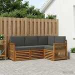 vidaXL Ensembles de canapés avec coussin 4 Pièces Bois d'Acacia Massif