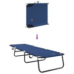 vidaXL Transat pliant 2 Pièces portable en tissu Oxford bleu 600D