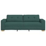 vidaXL Canapé deux places avec coussin Vert foncé tissu