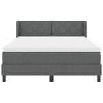vidaXL Lit boxspring avec matelas avec matelas Gris foncé 160 x 200 cm