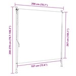 vidaXL Store roulant d'extérieur 200 x 270 cm Crème