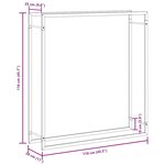 vidaXL Portant de bois de chauffage Noir mat 110x28x116 cm Acier