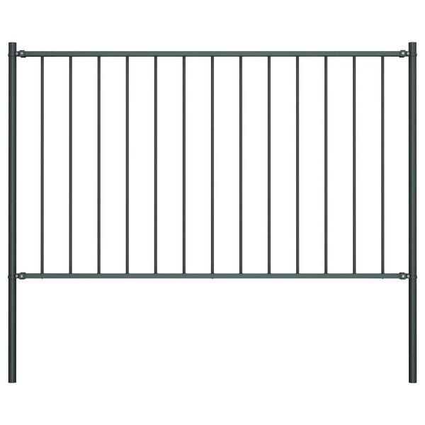 vidaXL Panneau clôture poteau Acier enduit poudre 1 7x1 25m Anthracite