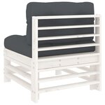 vidaXL Canapés centraux avec coussins 2 Pièces blanc bois de pin massif