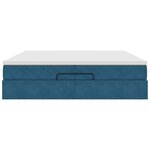vidaXL Cadre de lit ottoman avec matelas bleu foncé 200x200 cm velours