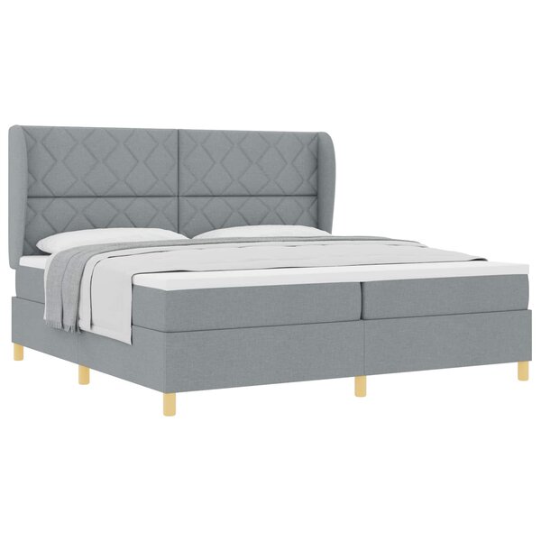 vidaXL Lit à ressorts avec matelas gris foncé 90x190 cm Gris clair