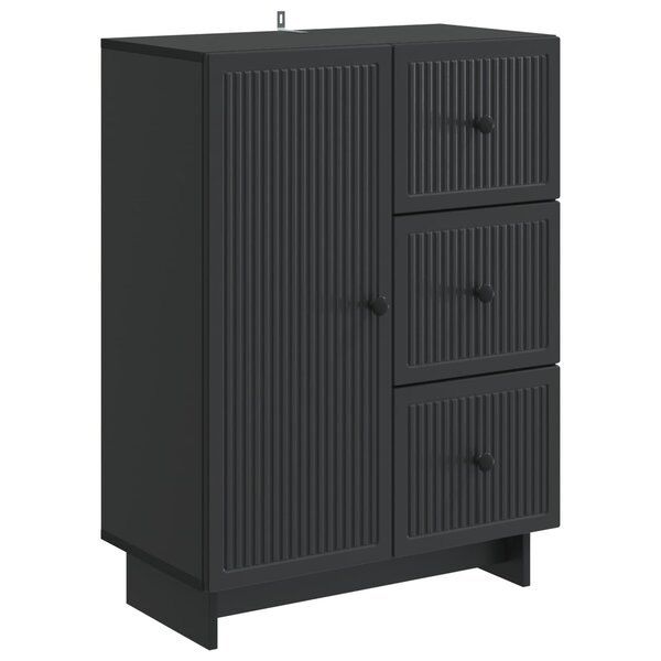 vidaXL Buffet avec tiroir Noir 66 x 34 5 x 90 cm Bois d'ingénierie