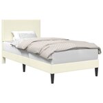 vidaXL Cadre de lit Crème 100 x 200 cm Tissu en velours côtelé