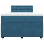 vidaXL Sommier à lattes de lit et matelas bleu 120x200 cm velours
