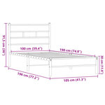 vidaXL Cadre de lit sans matelas chêne marron 100x190 cm