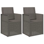vidaXL Chaises de jardin salle à manger 2 Pièces Gris clair PP