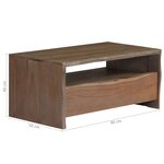 vidaXL Table basse Acacia massif Bord assorti 90 x 50 x 40 cm Gris