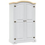 vidaXL Garde-robe avec 2 portes Gamme Corona pin mexicain Blanc