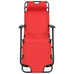 vidaXL Chaises longues pliables 2 Pièces avec repose-pied Acier Rouge