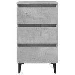 vidaXL Tables de chevet pieds en métal 2 Pièces gris béton 40x35x69 cm