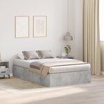 vidaXL Cadre de lit de rangement Gris béton 120x200 cm