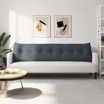 vidaXL Coussin de Dos Gris foncé 200 x 24 x 50 cm Velours