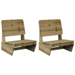 vidaXL Chaises de jardin lot de 2 60x64x70 5 cm bois de pin imprégné