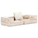 Vidaxl pouf modulaire à 2 places beige tissu
