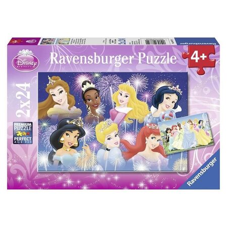 Princesses disney puzzles 2x24 pieces - les princesses réunies -  ravensburger - lot de puzzles enfant - des 4 ans - La Poste