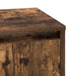 vidaXL Table de chevet avec lumières LED Chêne fumé 39x34 5x50 cm