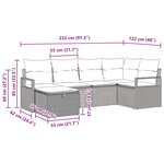 vidaXL Ensemble de Canapés avec coussin Gris et marine polyrotin