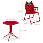 Salon de jardin pour enfant avec parasol pliant dimensions 49 5 x 49 5 cm usage extérieur design original en plastique rose 13_0007800