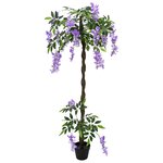 vidaXL Arbre à fleurs en haricot artificiel Pourpre 80 x 18 x 160 cm