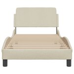 vidaXL Cadre de lit avec tête de lit Crème 90x200 cm Tissu