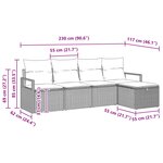 vidaXL Ensemble de Canapés avec coussin Marron et rouge polyrotin