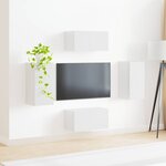 vidaXL Ensemble meuble TV 4 Pièces Blanc brillant Bois d'ingénierie