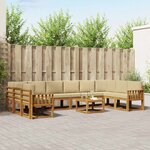 vidaXL Ensemble de canapés d'extérieur 11 Pièces Naturel et Beige